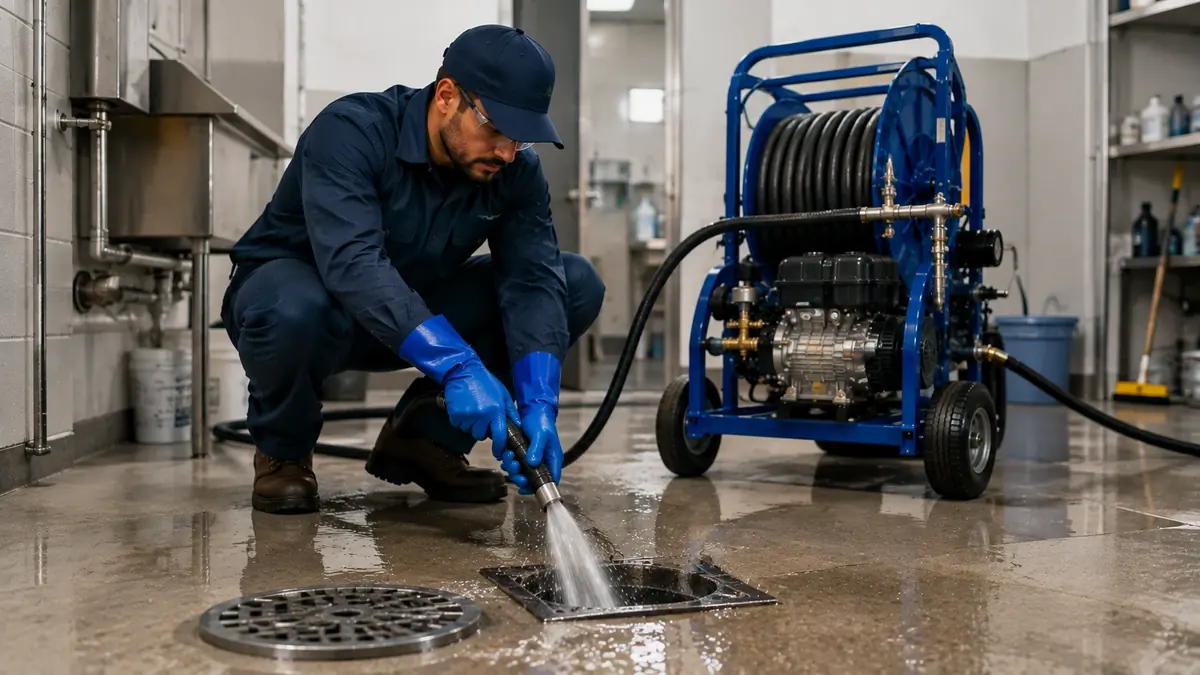 Floor Drain Hydro Jet Cleaning in Lagunitas
