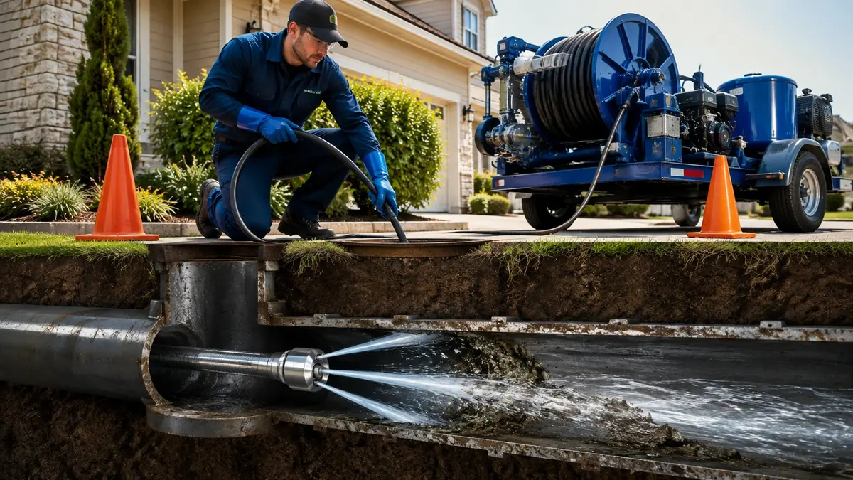 Main Sewer Line Hydro Jet Cleaning in Lagunitas
