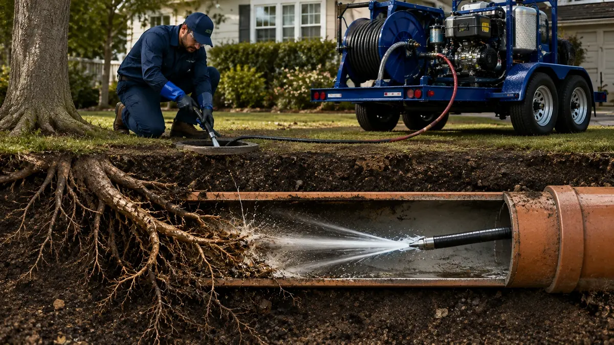 Tree Root Removal with Hydro Jetting in Lagunitas